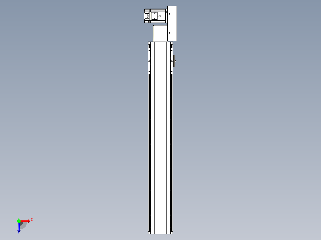 皮带直线轴半封闭可选导轨TPA-HNB-105D-90-L600-ML-C-P20-N3俯视图