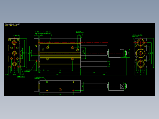 双轴气缸2D-TABL32x100