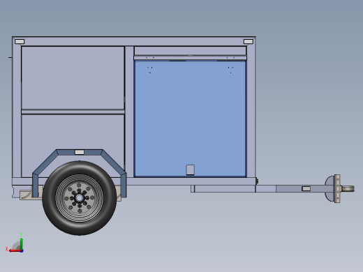 机场行李推车 _行李拖车（GSE）_ 3D模型后视缩略图