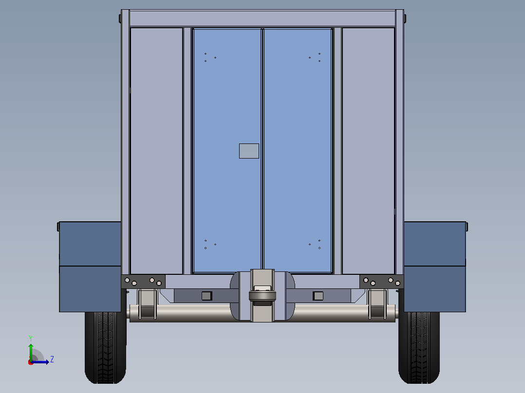机场行李推车 _行李拖车（GSE）_ 3D模型左视图
