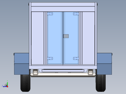 机场行李推车 _行李拖车（GSE）_ 3D模型右视缩略图