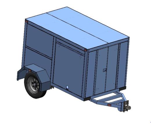 机场行李推车 _行李拖车（GSE）_ 3D模型缩略图