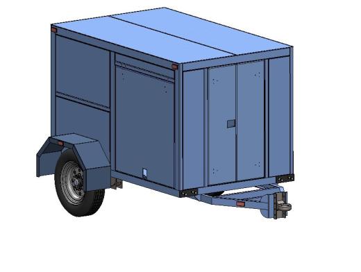 机场行李推车 _行李拖车（GSE）_ 3D模型缩略图