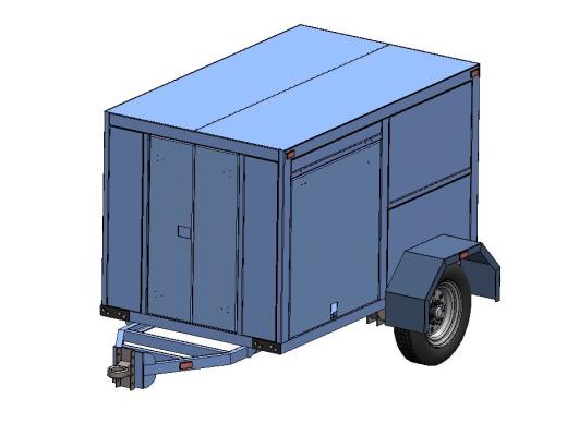 机场行李推车 _行李拖车（GSE）_ 3D模型缩略图