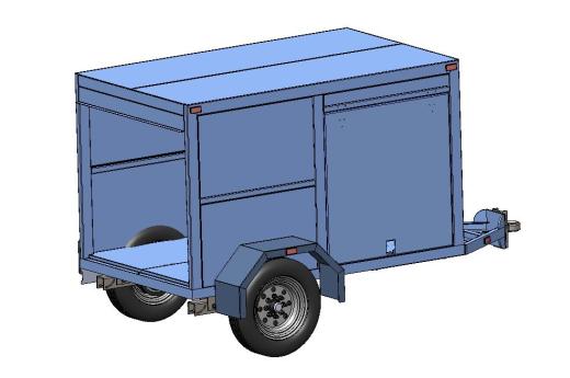 机场行李推车 _行李拖车（GSE）_ 3D模型缩略图