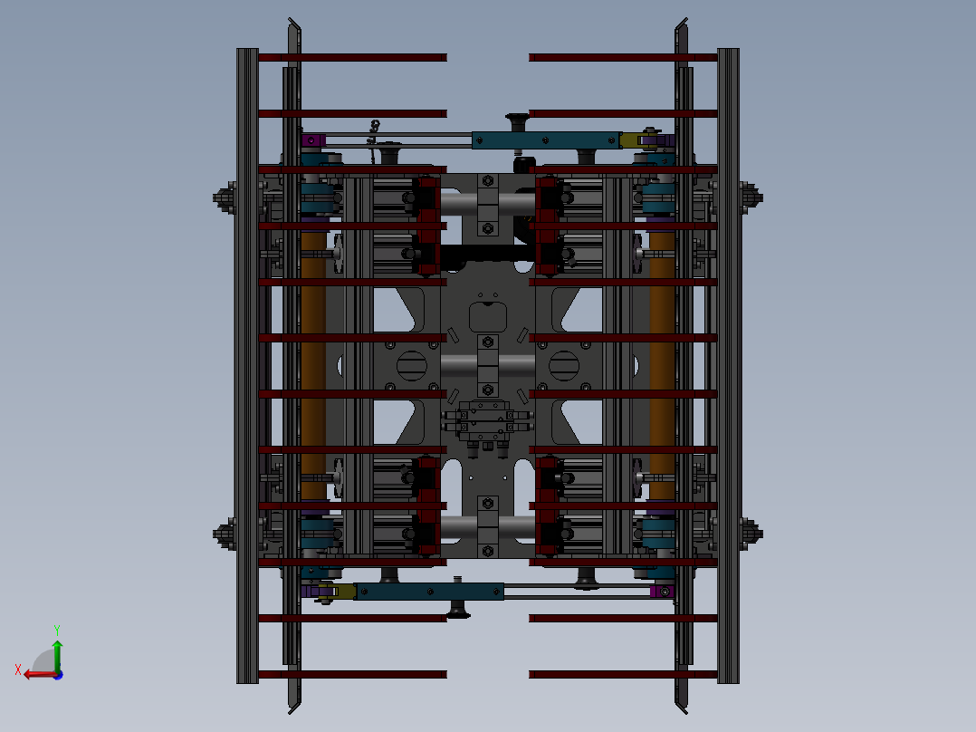 宽度可调机器人抓袋夹具sw12后视图