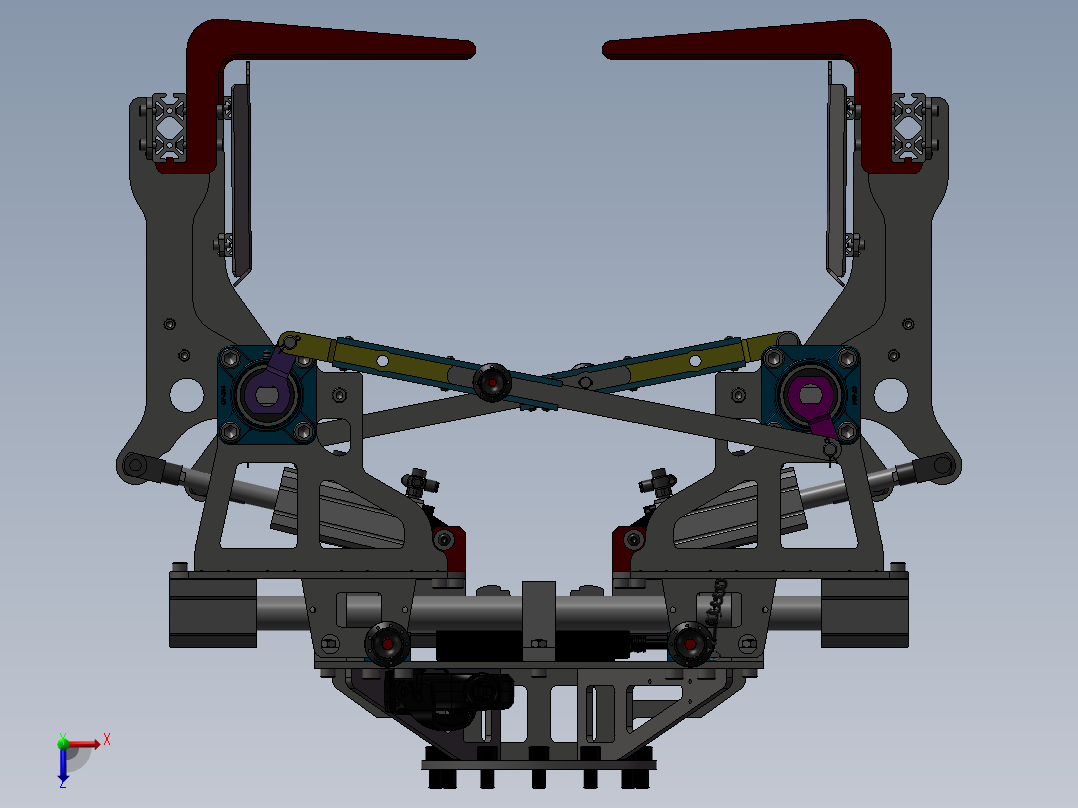宽度可调机器人抓袋夹具sw12俯视图