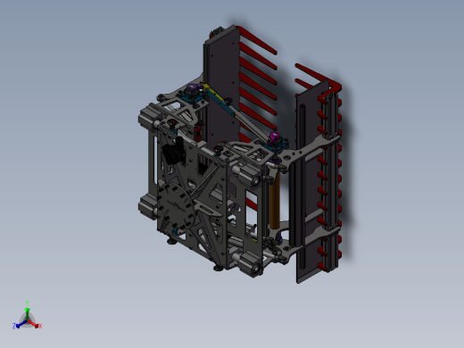 宽度可调机器人抓袋夹具sw12正等轴测缩略图