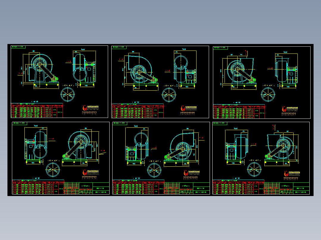 一套各规格的风机详图6张