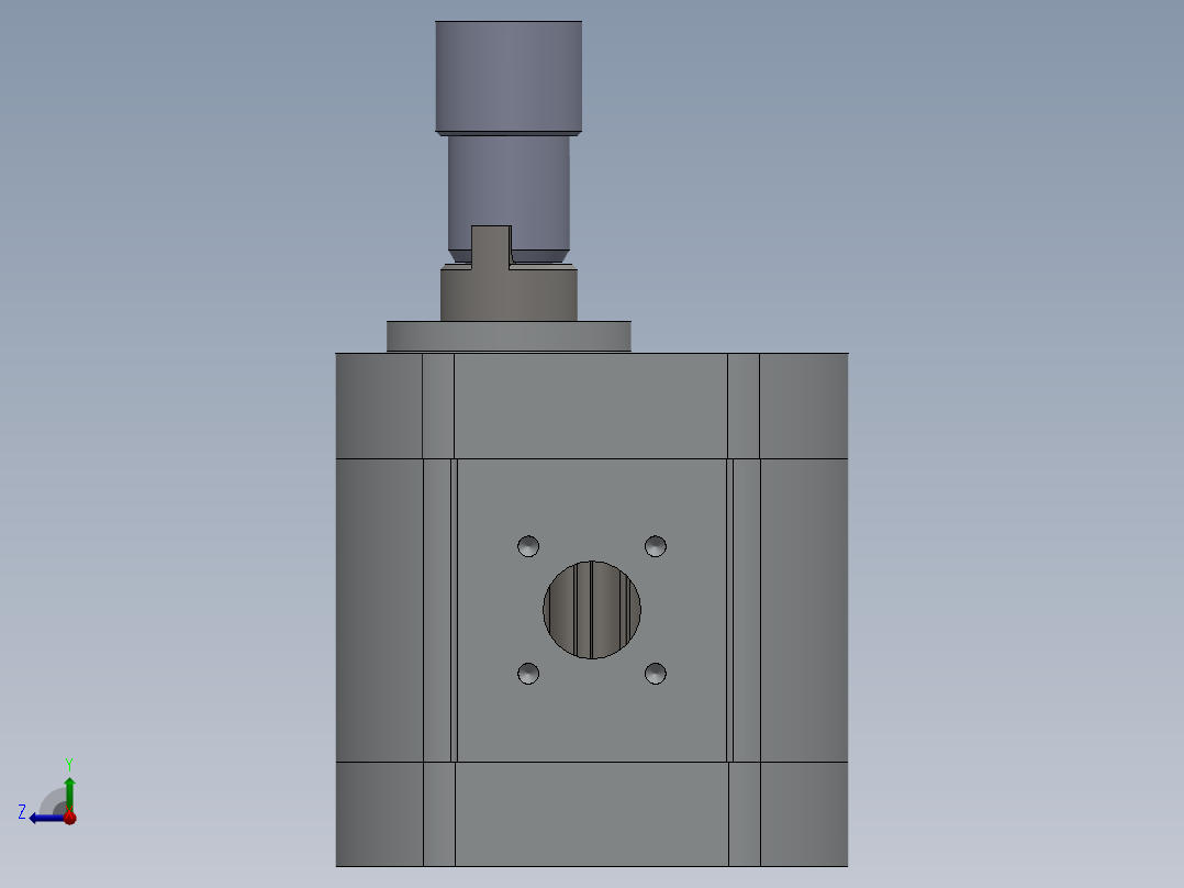 solidworks 齿轮泵零件图cad右视图