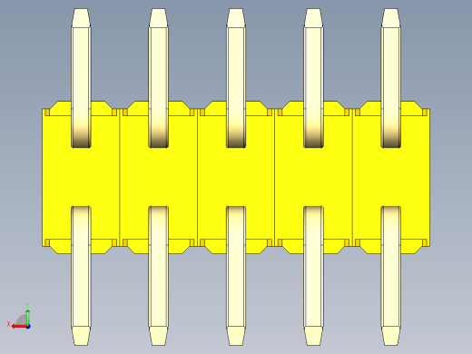 彩色公排针 100mil 2.54mm 系列-DS1022_yellow_10p_100mil_TypeSMT_rev1.0后视缩略图