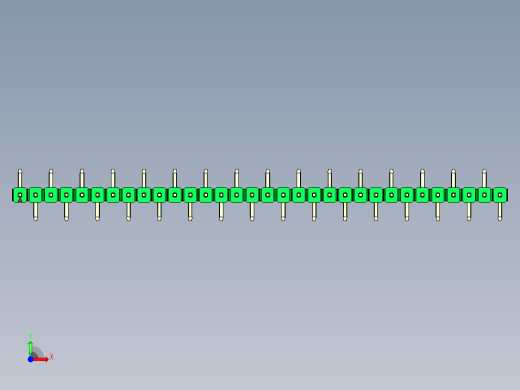 彩色公排针 100mil 2.54mm 系列-DS1022_green_32p_100mil_Type_SMT_R1_rev1.0前视缩略图
