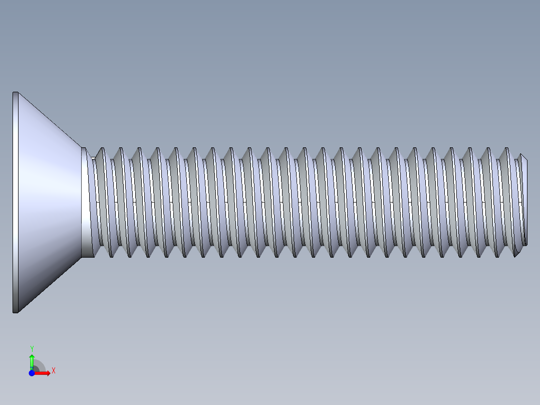锥形内六角头螺钉-FHCS 0.375x 1.750前视图