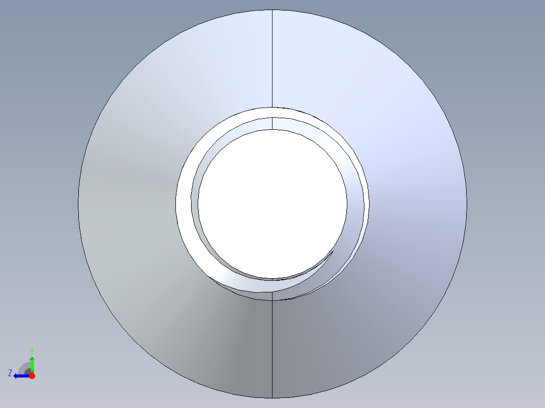 锥形内六角头螺钉-FHCS 0.375x 1.750右视图