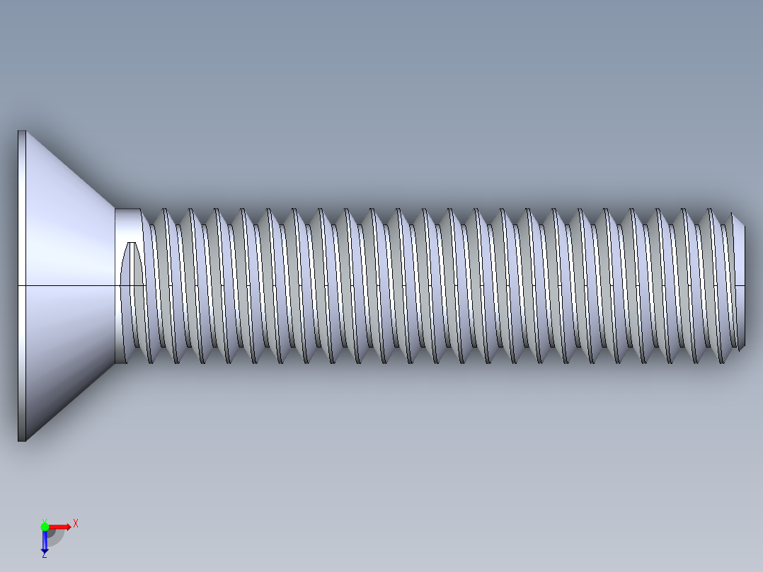 锥形内六角头螺钉-FHCS 0.375x 1.750俯视图