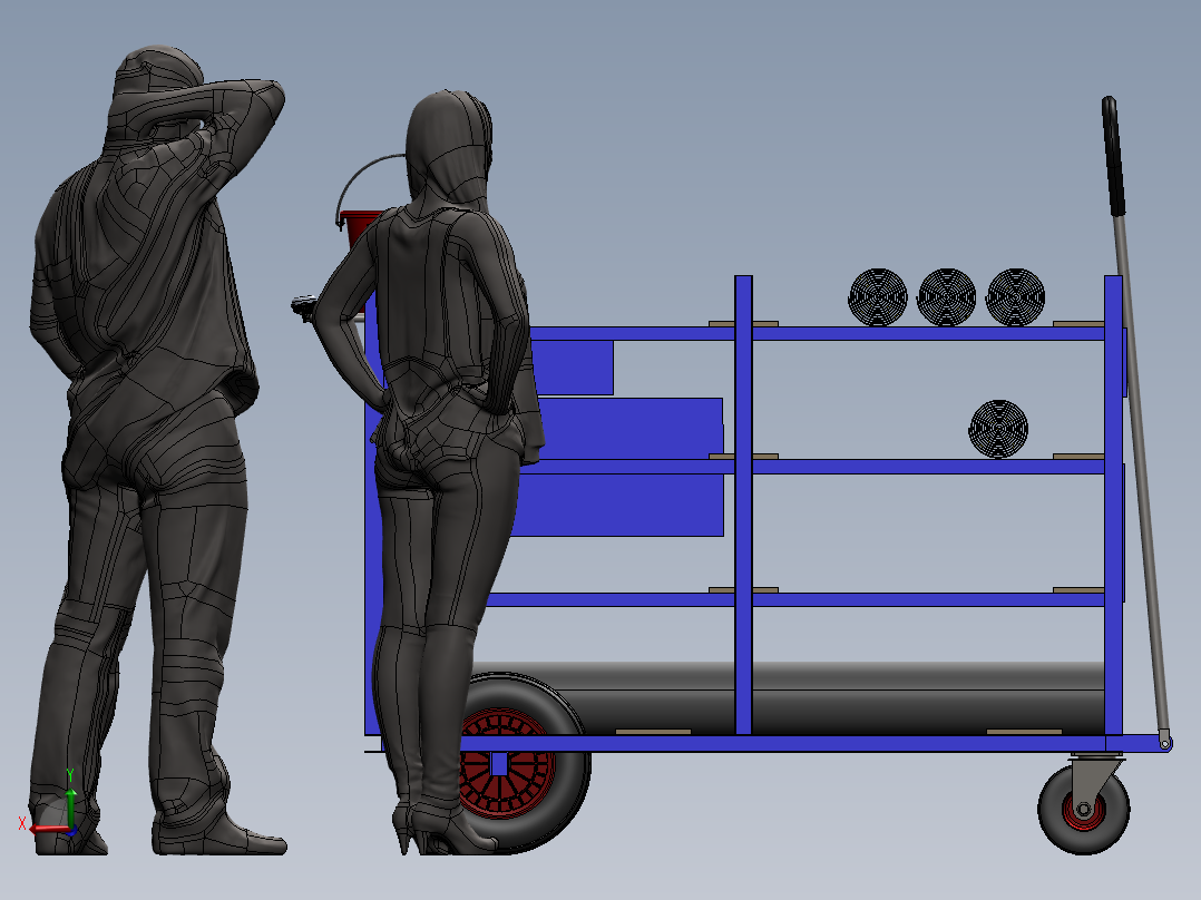 运输小拖车后视图