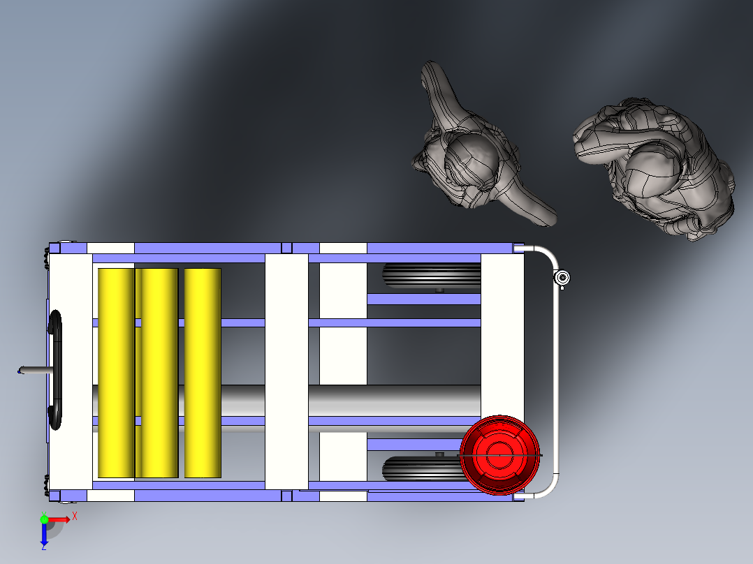 运输小拖车俯视图