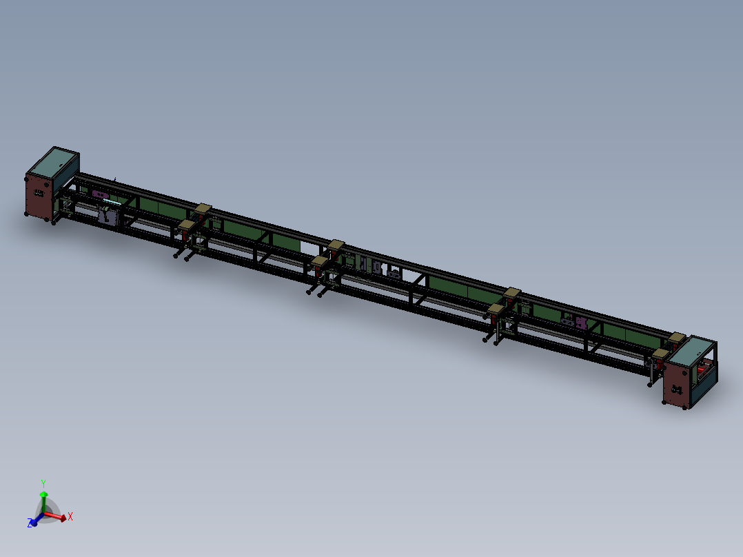 倍速链输送线 非标自动化机械三维