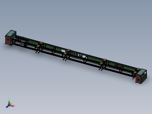 倍速链输送线 非标自动化机械三维