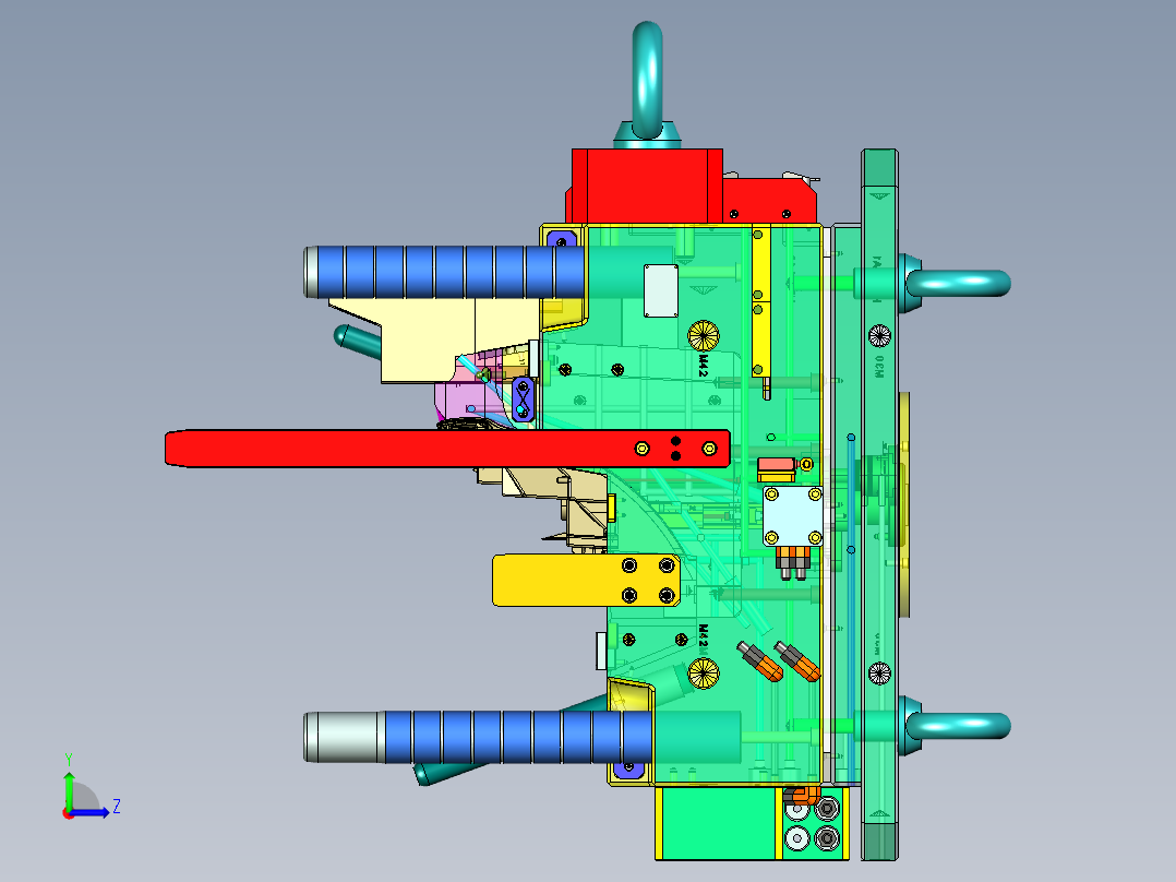经典的汽车车灯底壳模具左视图