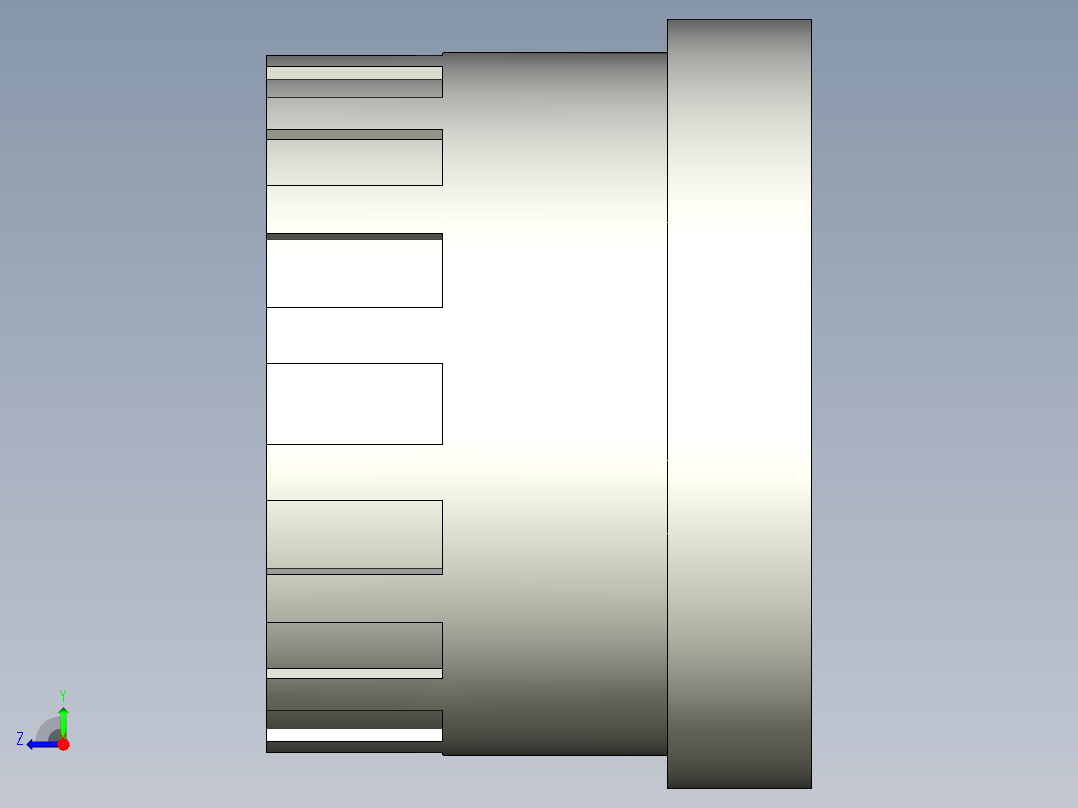23QBFC BSP螺纹管接头右视图