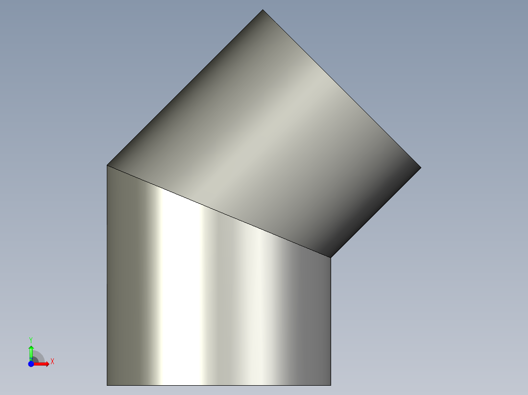 45 度弯管前视图