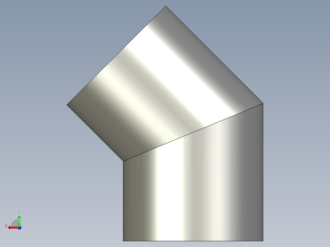 45 度弯管后视图