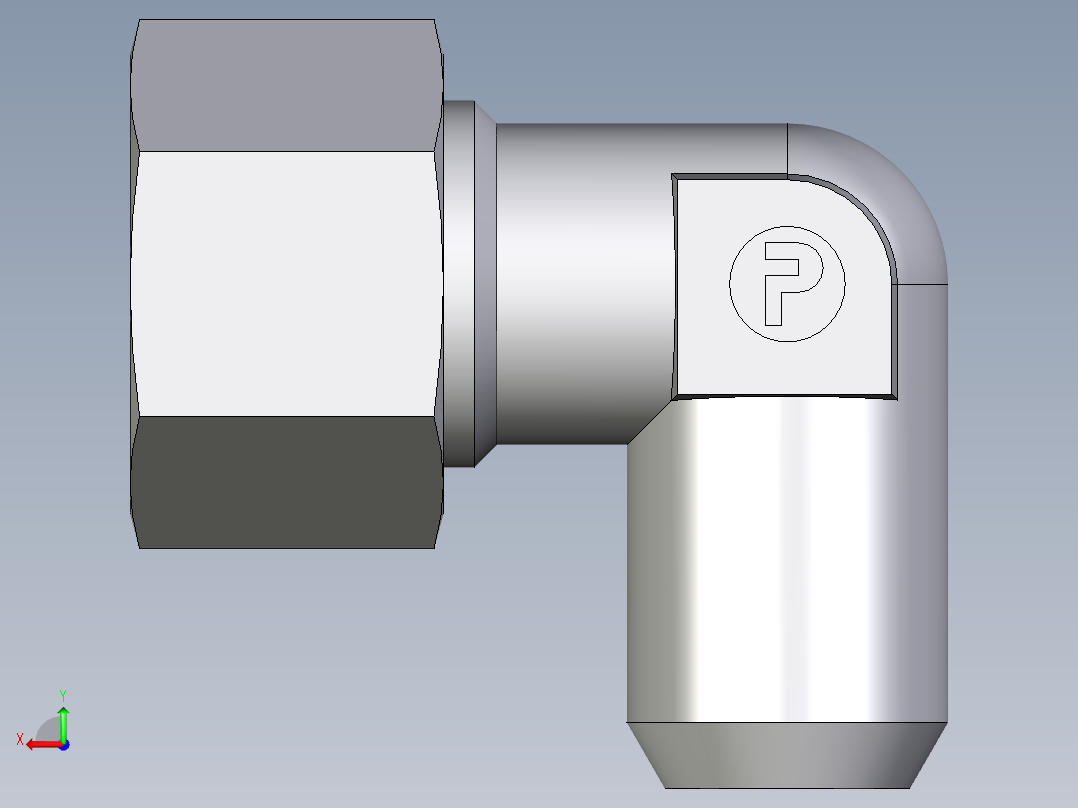 卡套式工业通用硬管接头EO_Weld_elbown_WAS16ZS后视图