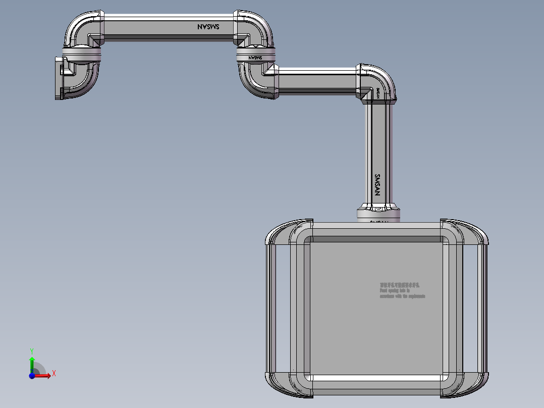向下墙座+中间连接器+转角+箱体连接器+控制箱前视图