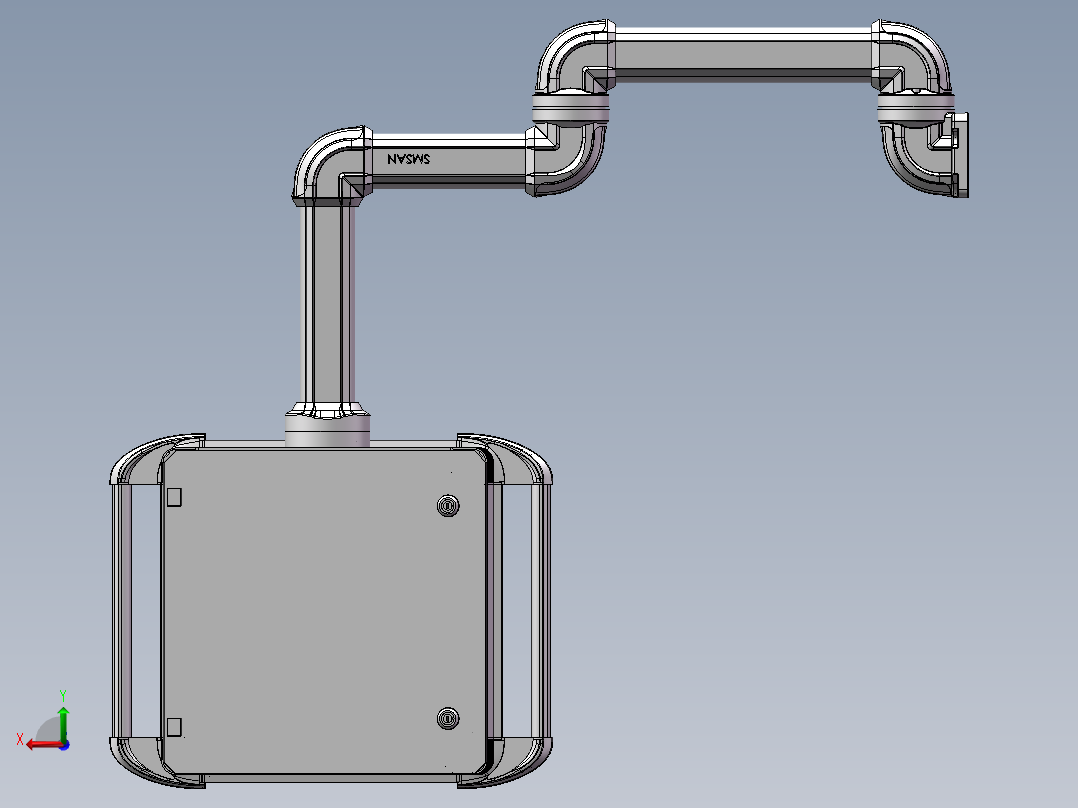 向下墙座+中间连接器+转角+箱体连接器+控制箱后视图