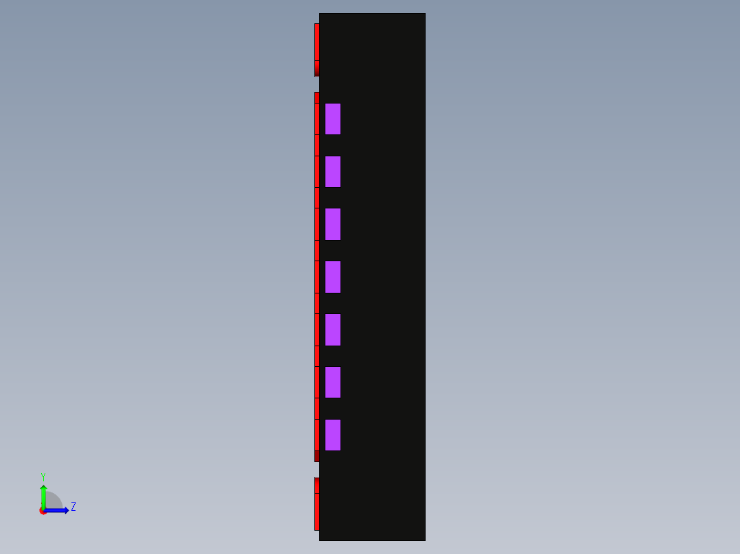 集成电路QFN热垫扁平引脚。扁平无引脚封装左视图
