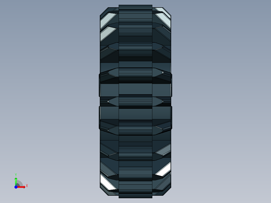 32269 Black Technic Gear 20 Tooth Double Bevel.STEP前视图