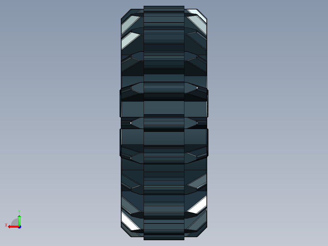 32269 Black Technic Gear 20 Tooth Double Bevel.STEP后视图