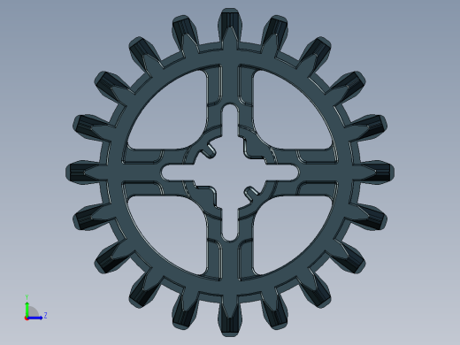 32269 Black Technic Gear 20 Tooth Double Bevel.STEP左视缩略图