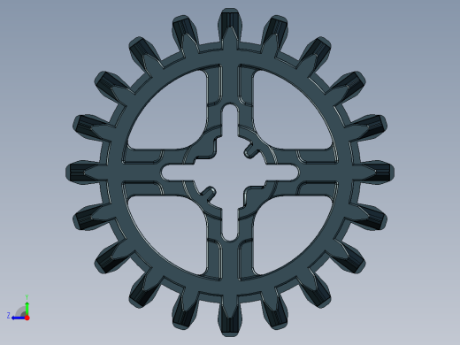 32269 Black Technic Gear 20 Tooth Double Bevel.STEP右视缩略图