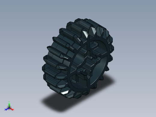 32269 Black Technic Gear 20 Tooth Double Bevel.STEP正等轴测缩略图