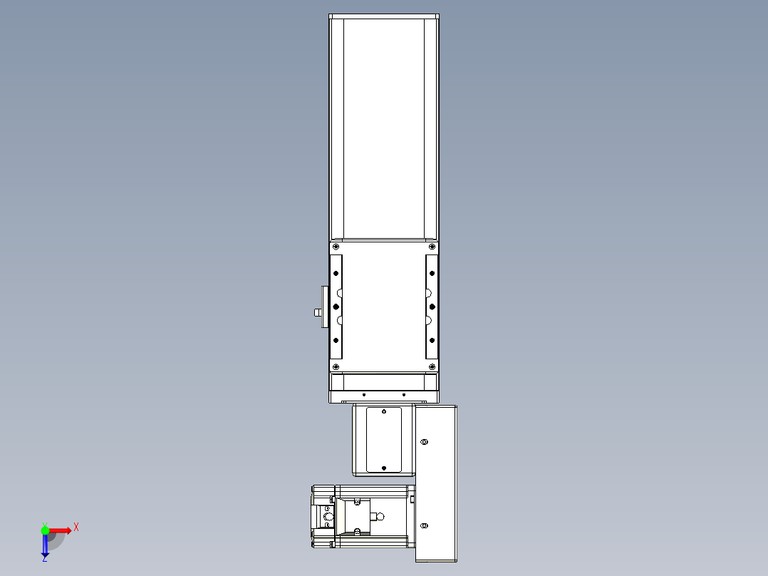 同步带全封闭直线模组TPA-HCB-105D-90-L150-MR-Y-P20-N3俯视图