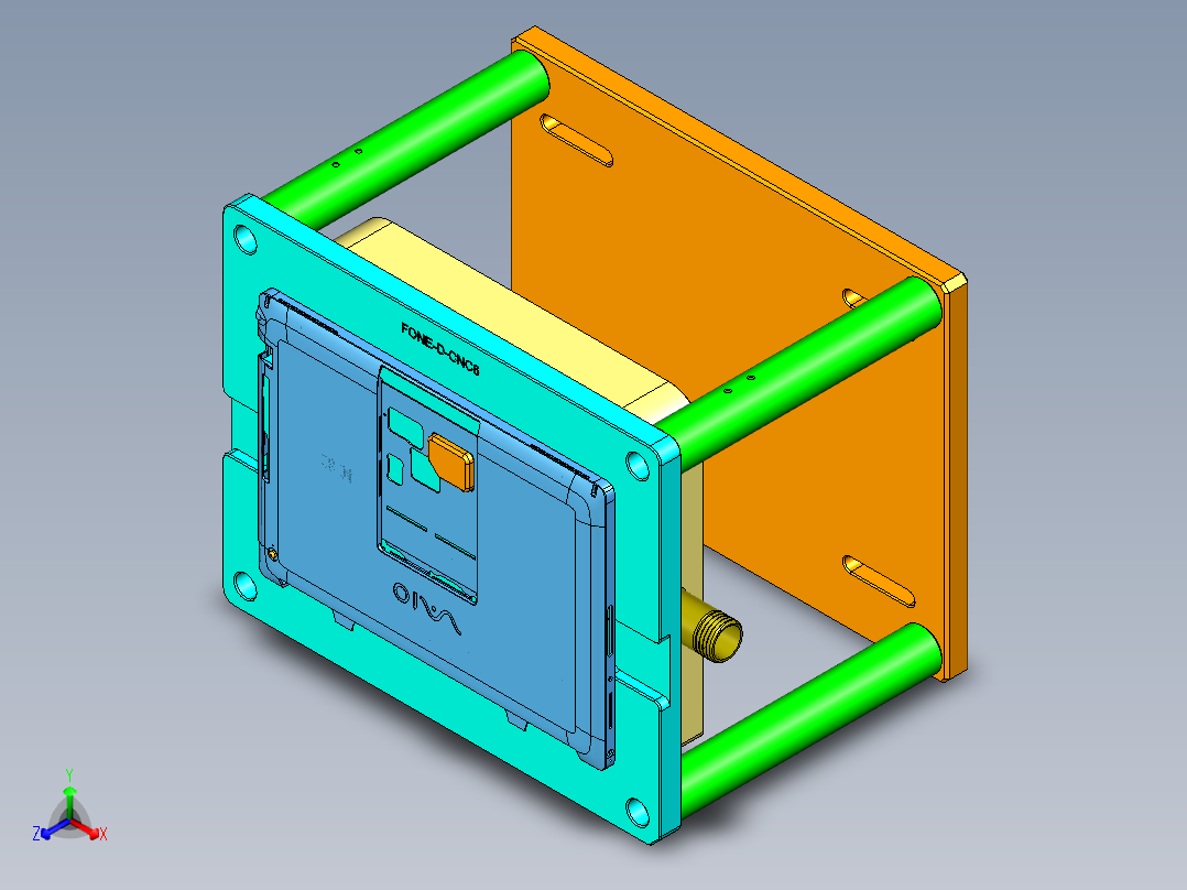 FONE-D-笔记本CNC工装夹具三维模型CNC6-08-07主视图