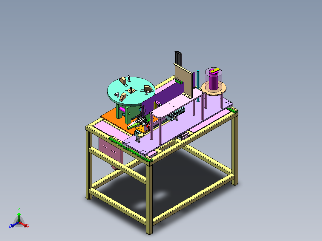 圆罩体塑膜覆膜机sw18可编辑正等轴测图