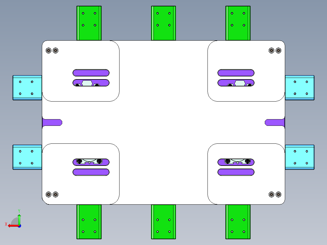 大尺寸电脑中框铣落余料CNC编程程序模型后视图