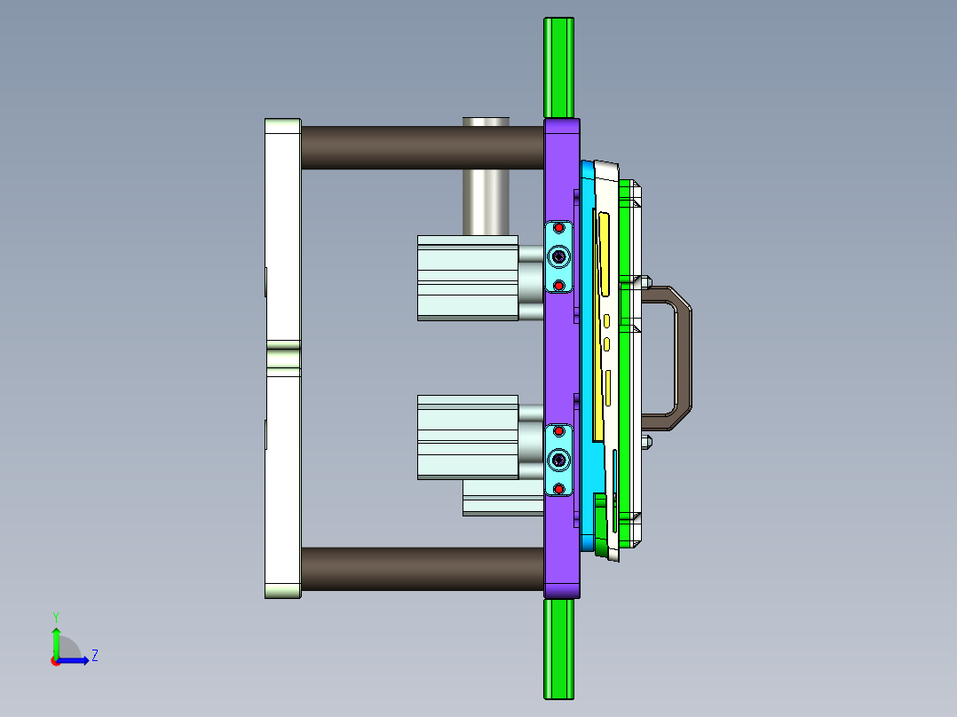 大尺寸电脑中框铣落余料CNC编程程序模型左视图