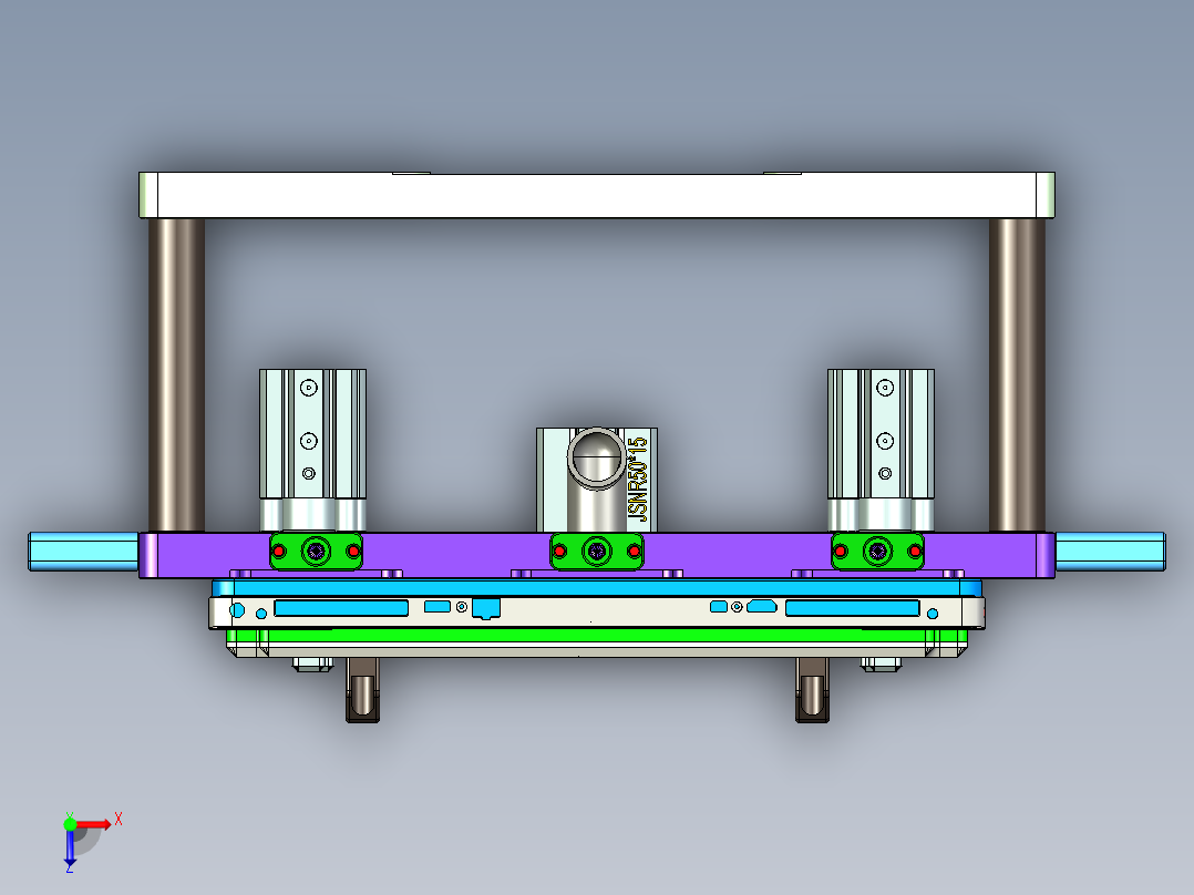 大尺寸电脑中框铣落余料CNC编程程序模型俯视图