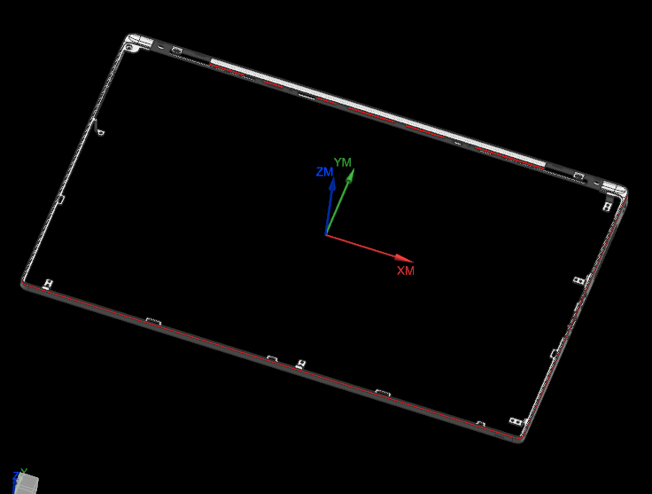 大尺寸电脑中框铣落余料CNC编程程序模型