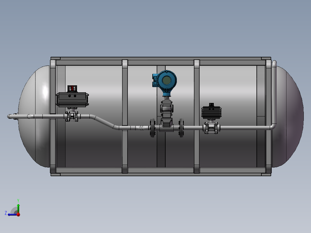 液态氢槽储罐右视图