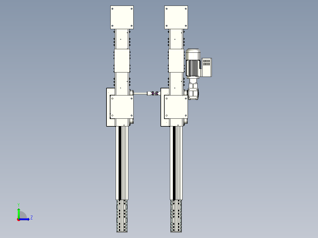堆垛机伸缩货叉左视图