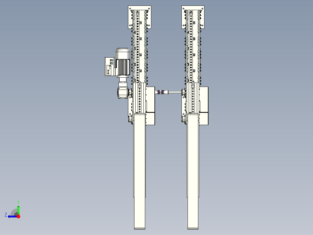 堆垛机伸缩货叉右视图