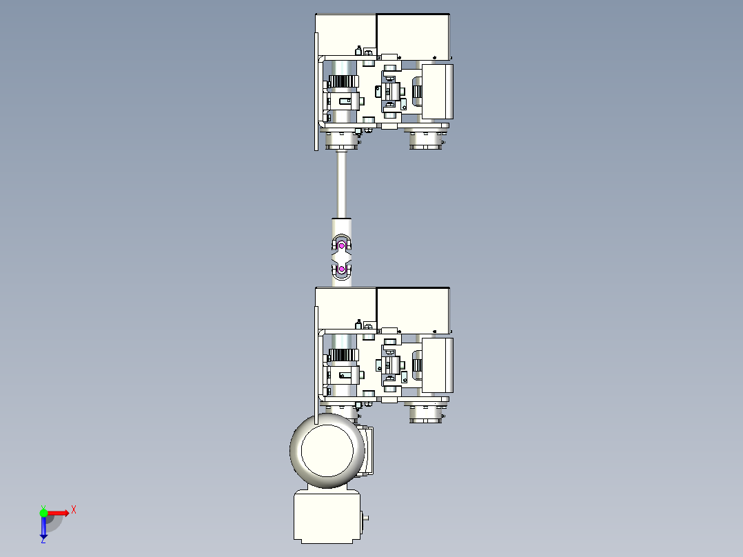 堆垛机伸缩货叉俯视图