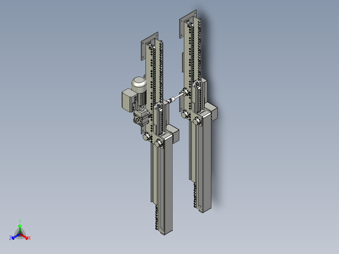 堆垛机伸缩货叉正等轴测图