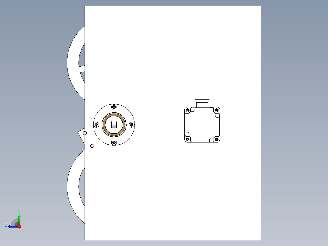 凸轮连杆伺服角度调整发球装置右视图