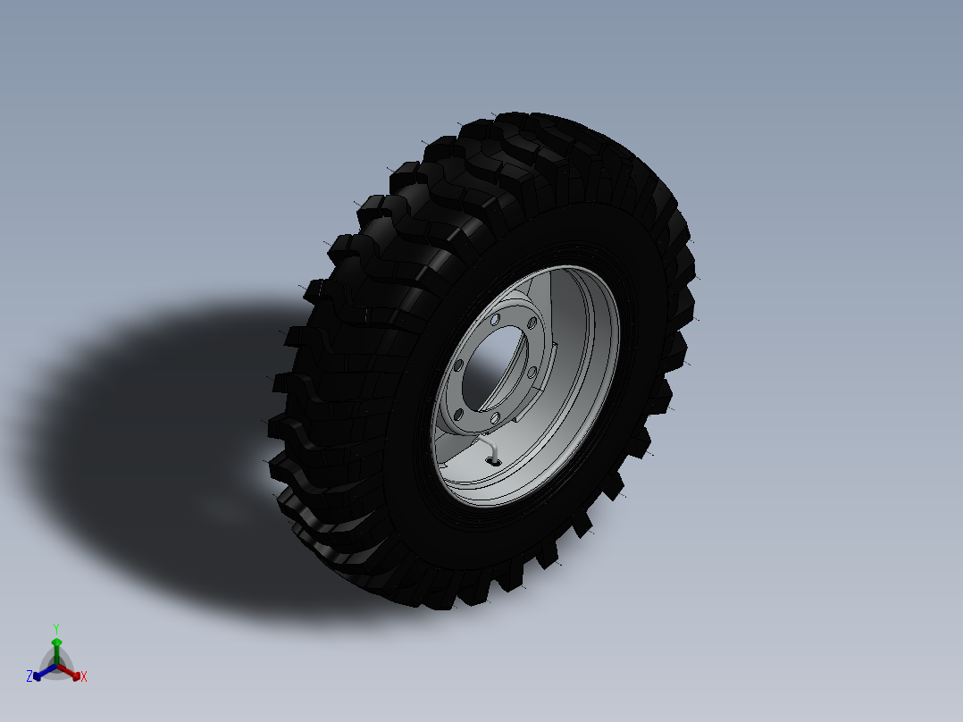 轮胎、车轮、轮毂(39)正等轴测图